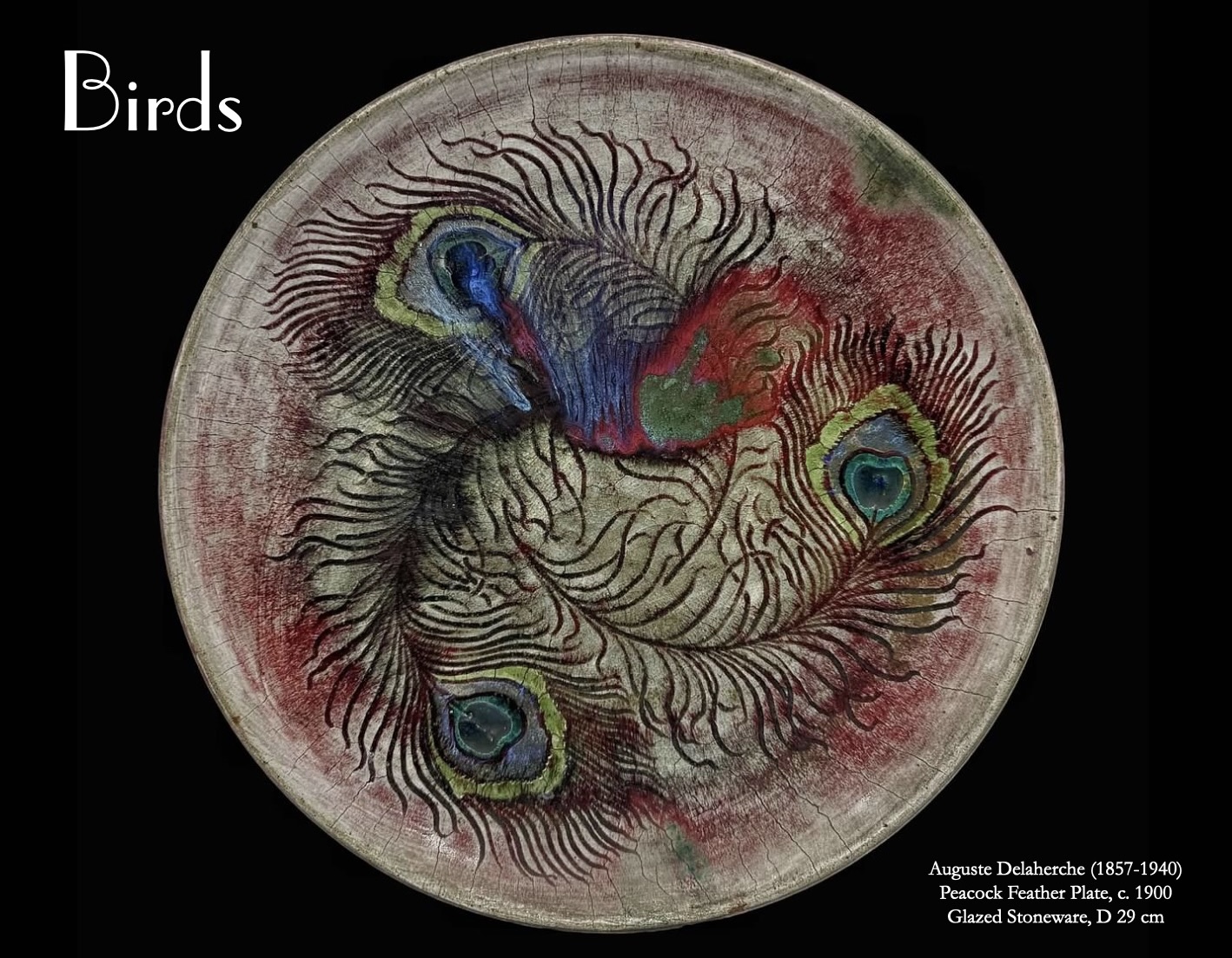Peacock feather plate detail
