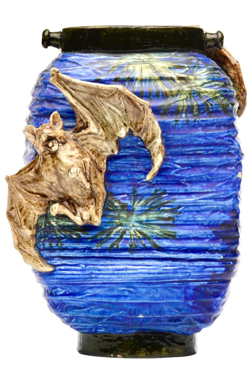 Bats and Moon Lantern-Form Vase